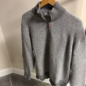 Gran Sasso Gray Zip-Up Men's Sweater